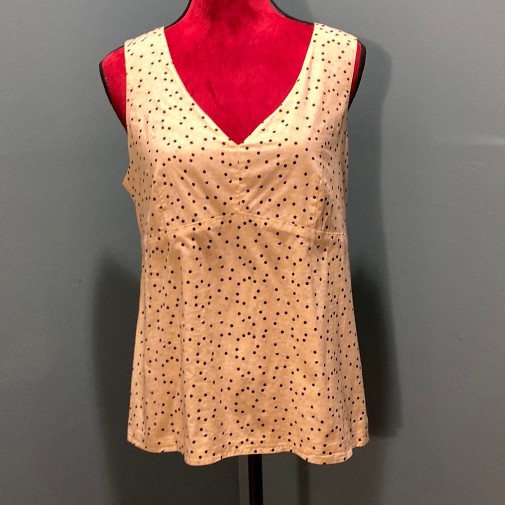 Talbots Pale Yellow Stretch Cotton Top Size Small